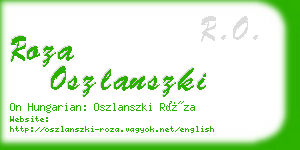 roza oszlanszki business card